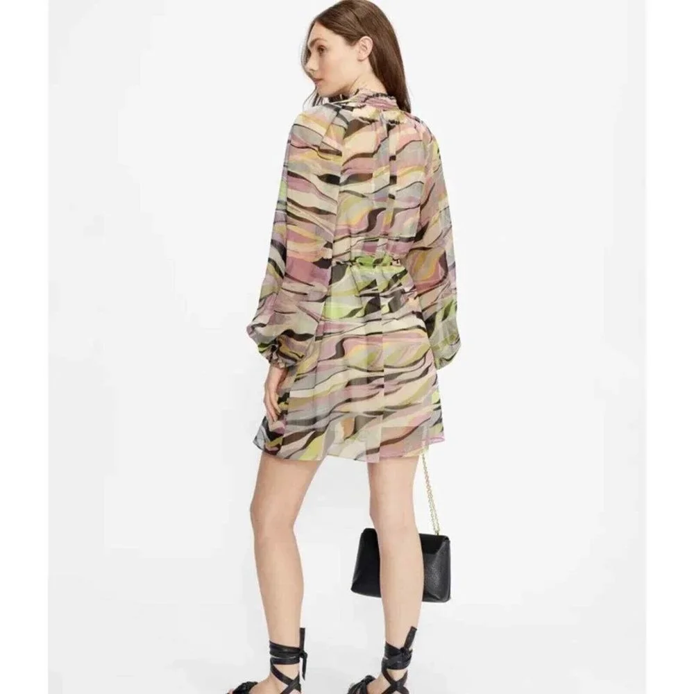 NWT Ted Baker London Zeenaa Blouson Sleeve Mini Dress in Dusky Pink size 2 (4-6) - Picture 3 of 9